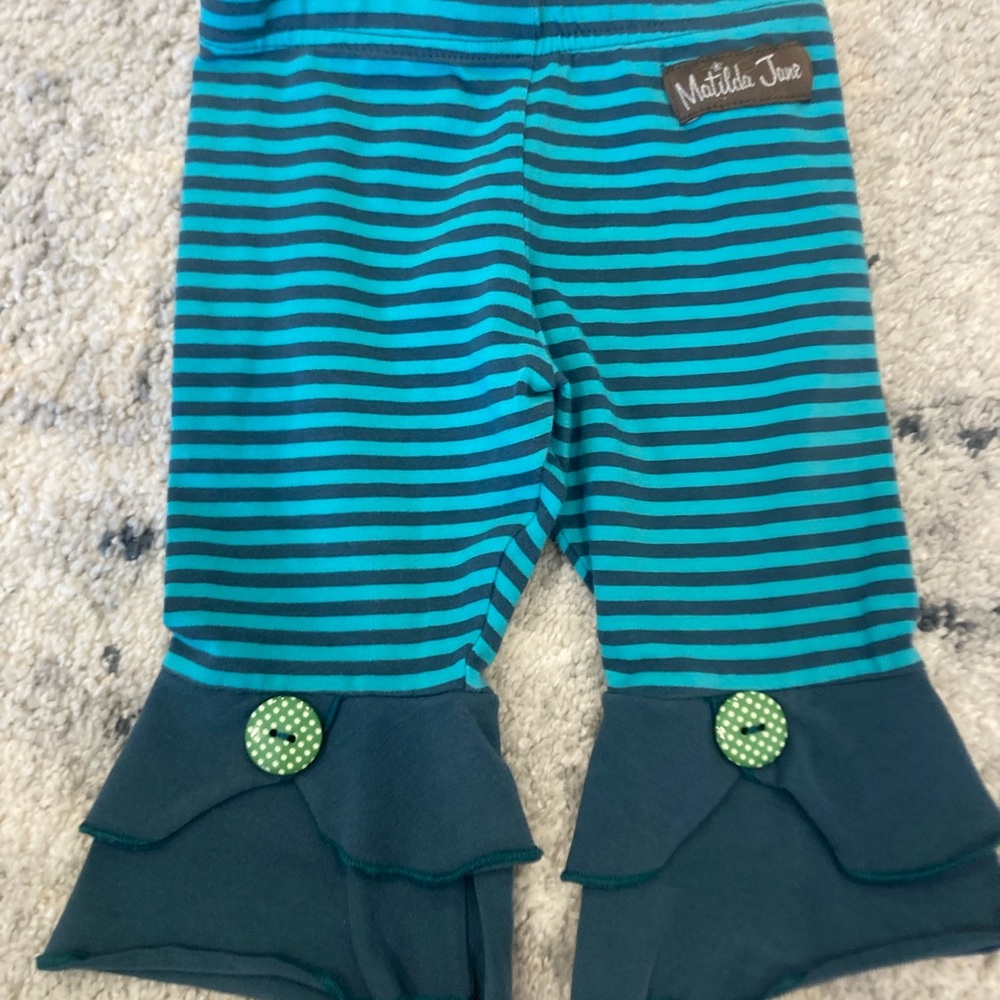 Matilda Jane Teal and Navy Ruffle Pants
